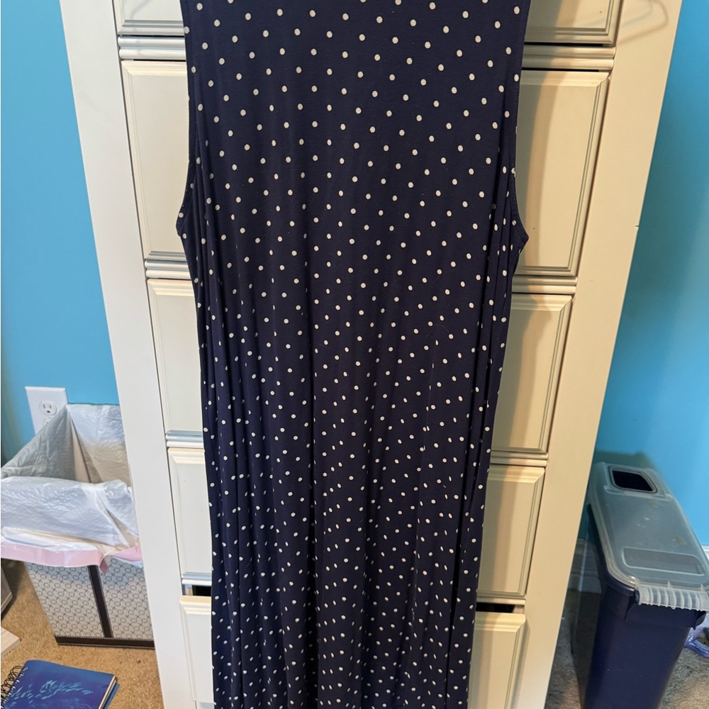 Old Navy Dark Blue Dress with White Dots